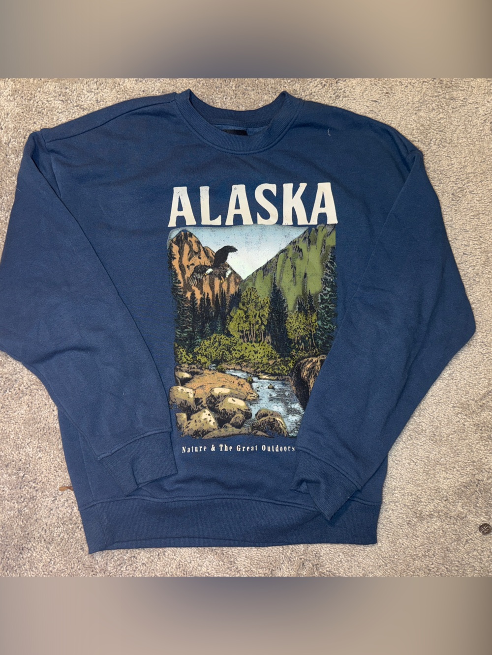 Original Use Navy Alaska Graphic Crewneck Sweatshirt